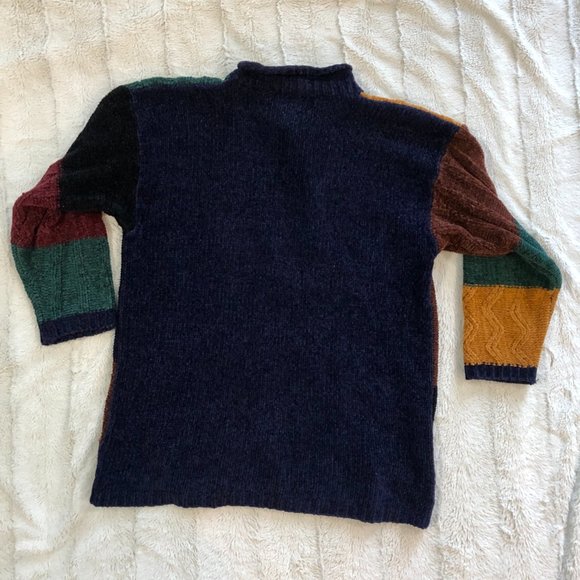 Vintage cottagecore 'Cleo Petites' soft colourblock 90s mock turtleneck sweater - Picture 9 of 9